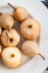 Pears and apples boiled in wine