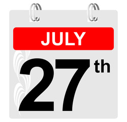 27th july calendar with ornament