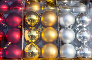 Christmas balls in box sale stand