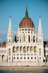 Fototapeta premium Hungarian Parliament in Budapest across the Danube