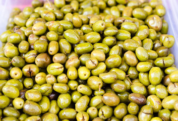 Pickled olives in box on sale