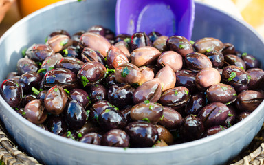 Pickled olives in box on sale
