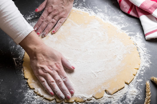 hands from flour