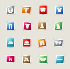 Baby clothes simply icons