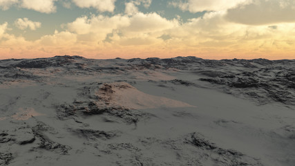 The mountainous landscape, 3D render.
