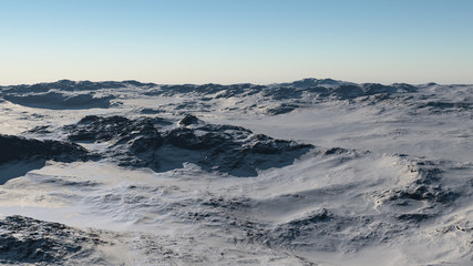 Obraz premium The mountainous landscape, 3D render.