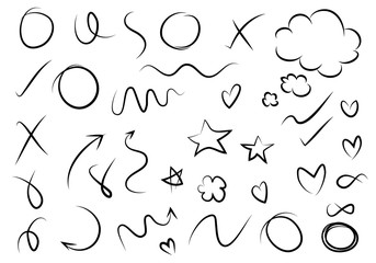 Hand-drawn design elements collection