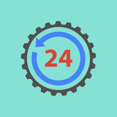 24 hour service - vector icon.