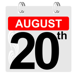 20th august calendar with ornament