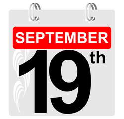 19th september calendar with ornament