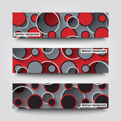 Set of banner templates with abstract background.