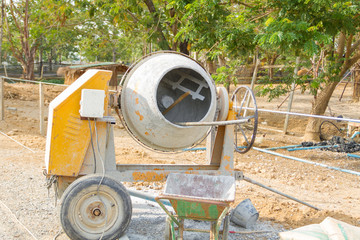 cement mixer at a construction site