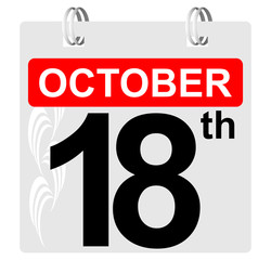 18th october calendar with ornament