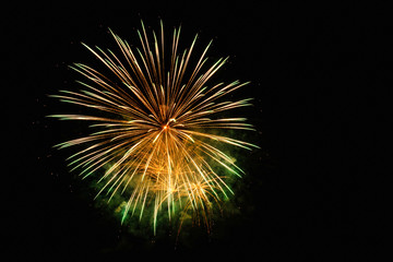 Fireworks Display on the sky in beautiful night