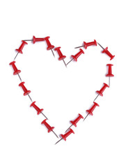 Color buttons heart on white background