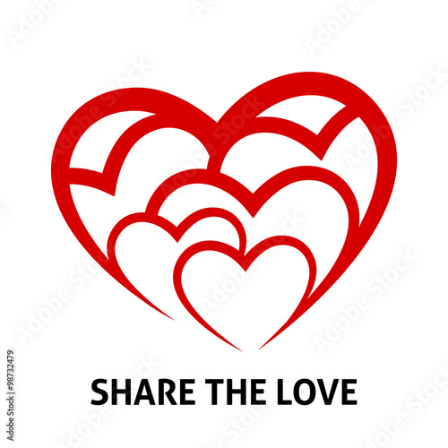 Download "Share the love concept design with red hearts icon. Vector illustration." Stock image and ...