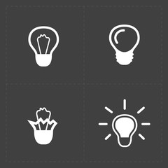 Light bulbs. Bulb icon set.