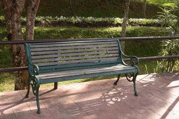 Bench in the botanic park.