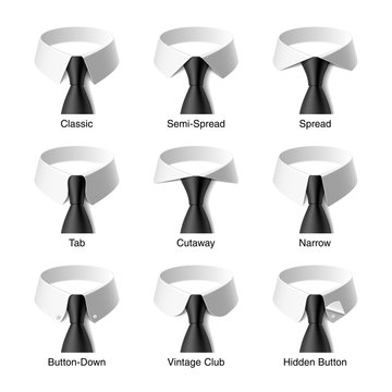 Guide to different types of shirt collars Stock Vector Adobe Stock