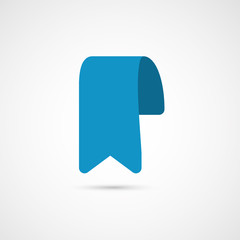 Blue bookmark icon. Vector illustration.
