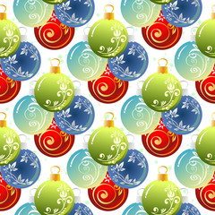 christmas balls seamless pattern