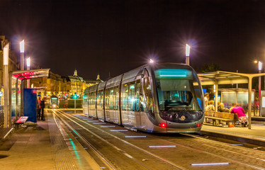 Fototapeta na wymiar A tram in Bordeaux - France, Aquitaine
