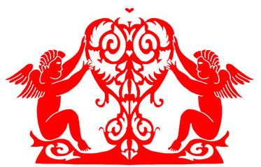 Angels with beauty heart for your design