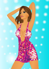 beautiful lady in the night club