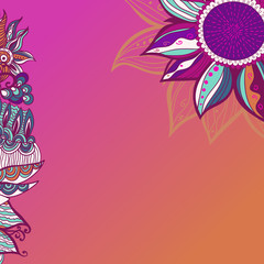 Obraz premium Colorful flowers pattern background. Floral frame. Vector illustration