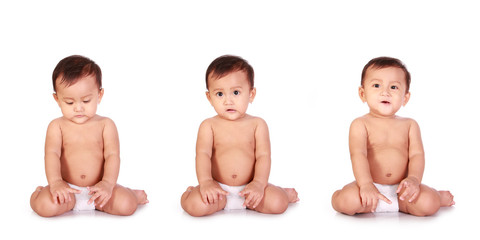 Expressions of baby isolated
