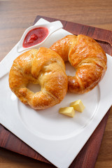 Continental breakfast with croissant