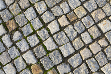 cobble stones Brick walkways background in red and grey