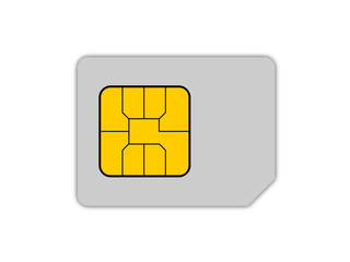 Sim card isolated on white