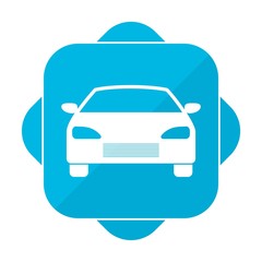 Blue square icon car