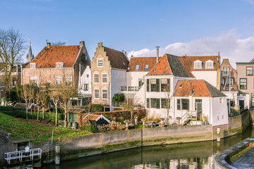 Fototapeta na wymiar Picturesque village Schoonhoven near the river Lek in the Netherlands