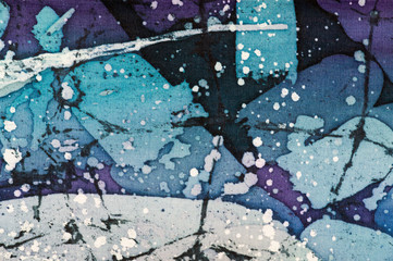 Abstraction, turquoise and violet, hot batik, background texture