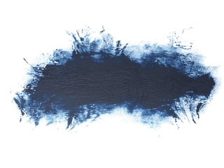 photo blue grunge brush strokes oil paint isolated on white background