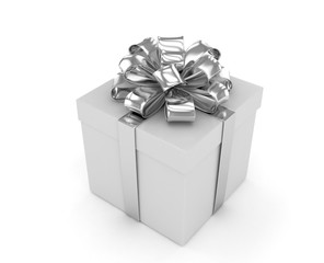 gift box with bows isolated on white