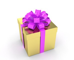 gift box with bows isolated on white