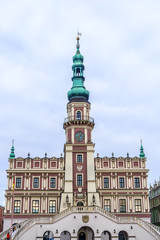 Town Hall in Great Market Square in Zamosc, Poland.
