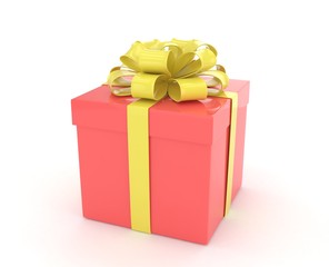 gift box with bows isolated on white