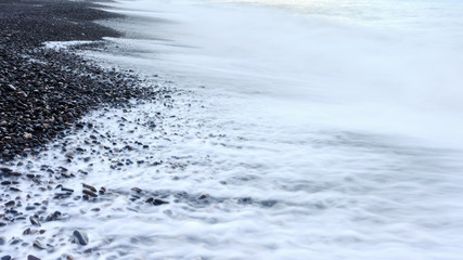 sea shore, wave and stones structure