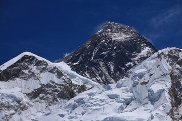 Fototapeta na wymiar Peak of Mt Everest, view from Kala Patthar