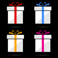 gift box vector on black background