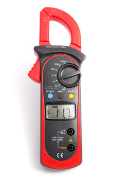 Digital multimeter isolated on white background