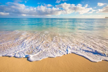 Deurstickers Strand zonsondergang Stranden van Hawaï