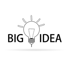 big idea lightbulb black vector