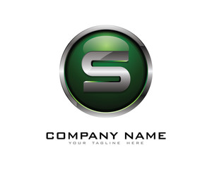 3D Letter S Color Chrome Logo