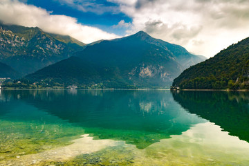 Fototapeta na wymiar Ledro lake in Italy.