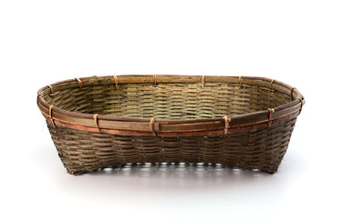 Empty basket on white background